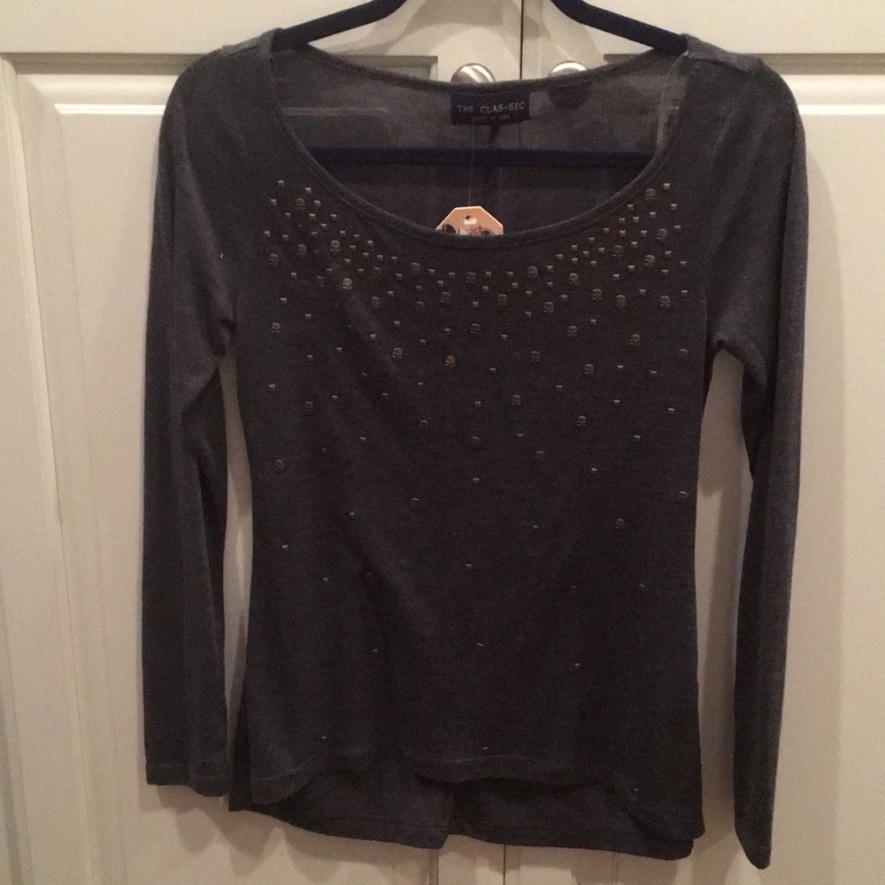 Knit Shirt with Gold Studs